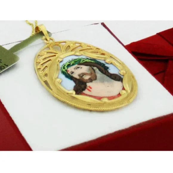 Necklace Catholic Christian Religious Jewelry Medal Pendant JESUS GRAN PODER